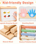 Straight Up Awesome Wooden Abacus For Kids Math Learning With Double Sided Magnetic Whiteboard And Finger Counting Frame Kid Tested Early Education Toy For Ages 3 To 7 Years Old, featuring kid-friendly magnetic drawing and counting boards.