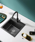 15 Inch Black Bar Sink Drop In Topmount Or Overmount Single Bowl Prep Kitchen Sink Handmade 20 Gauge T304 Stainless Steel