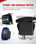 Heavy Duty 16AWG LED Pod Lights Wiring Harness Kit With Four Leads Power Relay Inline Fuse And Weatherproof Connectors Handles Up To 180W Total Blue Finish Ideal For Off Road Trucks Jeeps UTVs And Outdoor Lighting Setups rocker switch