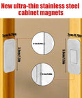 Ultra Thin Magnetic Cabinet Door Catches Kit, 12 Pairs With No Drill Double Sided Adhesive Strips, Stainless Steel Magnets measurement