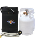 Gas Hauler Pro Kit For Camping And Outdoor Adventures, 5Lb Propane Tank With Built In Gauge, 5Ft Steel Braided Hose, And Insulated Protective Carry Case, Ready For Grilling, RV Trips, And Backyard Bonfires