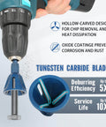 Go-To All Thread Deburring Tool With Quick Release 1/4 Inch Hex Shank For External Chamfer And Burr Removal, shown in use