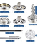 323 Piece Canvas Snap Kit With Marine Grade Stainless Steel Caps, Sockets, Fabric Base Studs, Posts, Screws, and Tools