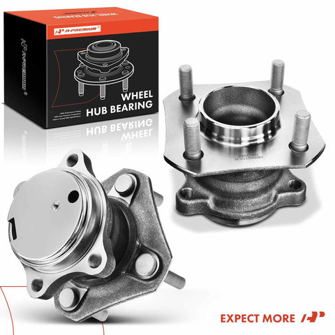 Set Of Two Rear Wheel Bearing And Hub Assemblies For Nissan Sentra 2007 To 2012 L4 2.0L FWD With Four Lug ABS Compatible
