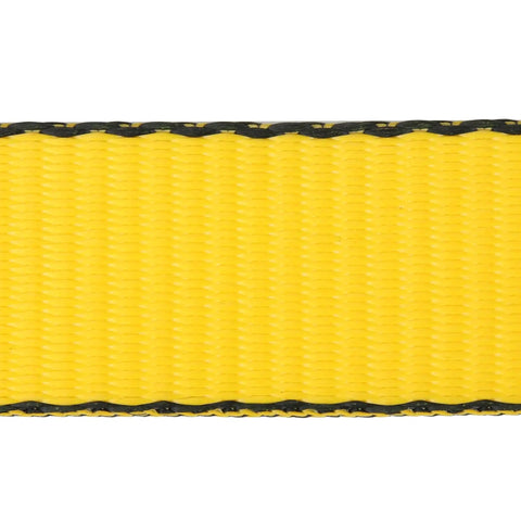 Heavy Duty Ratchet Tie Down Straps 1.5 Inch By 16 Foot 5000 Lb Load Rating 2 Pack fabric close-up showing wear resistant weave.