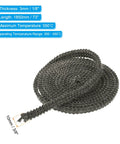 PATIKIL wood stove gasket rope, graphite fiberglass, flat seal, black, 73 in long, 3/8 x 1/8 in, 2 pcs