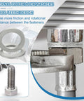 20 Pack M8 Wedge Locking Washers, Heavy Duty Manganese Steel Safety Hardware For Bolts And Screws, showing internal tooth design.
