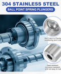 Heavy Duty 10 Pack 304 Stainless Steel Ball Plungers Smooth Operator Cabinet Latch Catcher For Doors Drawers And Closets Built Like A Tank No Stress 8X9MM Size, close-up of ball point spring plungers.