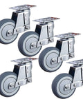Heavy Duty Office Chair Wheels Replacement With Brawny Rubber Casters for smooth rolling on floors, set of 5 gray rubber casters.