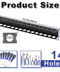 Rock Solid Screwdriver Organizer Wall Mount Rack For Garage And Workshop, All Metal Powder Coated Steel Tool Holder, 14 holes