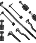 Jeep Wrangler Front And Rear End Link Kit For 2007 To 2017 Wrangler JK 2018 With Stabilizer Sway Bar And Upper And Lower Ball Joints, Driver And Passenger Side, DS300005 ES3624 ES800594 ES800593, black steel suspension links