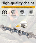 Close-up of chain links from All In One 16 Inch Chainsaw Bar And Chain Kit With 3/8 LP Pitch.050 Gauge 56 Drive Links For Fast Cuts.