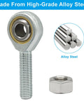 POSB5 Male Rod End Bearing 5 Sixteenth Inch Bore 2 Pack Built Tough From Alloy Steel For Industrial Equipment Easy Install Spherical Joint Corrosion Resistant High Strength Precision Fit, alloy steel rod end with threaded shank