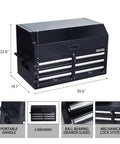 Rolling Tool Cabinet With Detachable Top Toolbox Two In One Modular Tool Storage Cart Lockable Wheels And Ball Bearing Sliders Beefy Heavy Duty Metal Chest In Black Powder Coat For Garage Workshop And Warehouse, 35.6 in