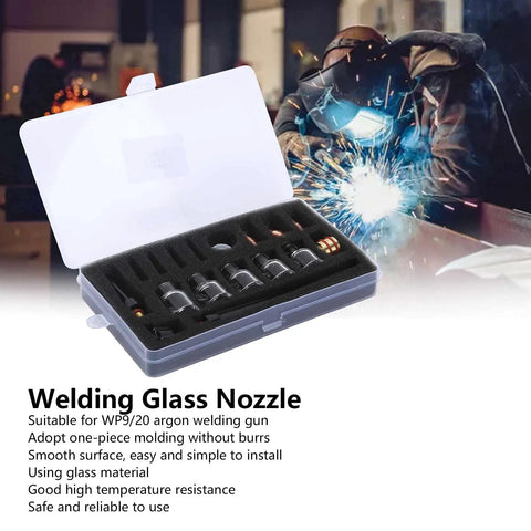Upgrade Your Welding Game With This WP9 And WP20 Torch Consumables Kit Including Premium Glass Nozzles in storage case