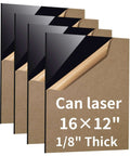 4-pack black acrylic sheets, 12×16 inches, 1/8 inch thick, for laser cutting projects