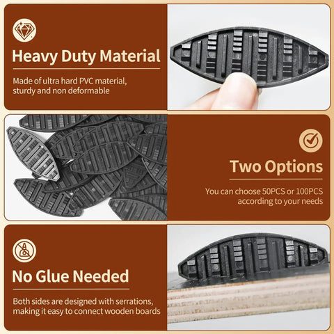 Plastic Biscuit Joiner Plates Set For Woodworking DIY Projects Self Clamping And Gripping Tool For Cabinet Deck Furniture Framing