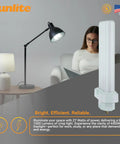Quad Tube Plug In CFL Lamp 27W 1500 Lumens 6500K Daylight Great For Reading Lamps And Tabletop Fixtures With GX10q4