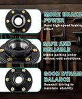 JADODE 6-bolt trailer hub kit for 6000 lb axle; black metal hub with six bolts and 1/2-20 spindle