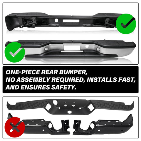 Chrome rear step bumper assembly for 1999-2006 Chevy Silverado/GMC Sierra with mounting brackets