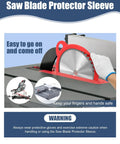 Tough As Nails Silicone Saw Blade Protector Sleeve For 10 Inch Circular Blades protecting blade while in use on a table saw.