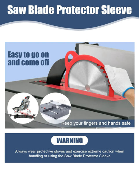Tough As Nails Silicone Saw Blade Protector Sleeve For 10 Inch Circular Blades protecting blade while in use on a table saw.