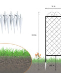 Two Pack Metal Garden Trellises For Climbing Plants 53.5 Inch Tall Plant Support Fence Trellis For Flowers And Vegetables