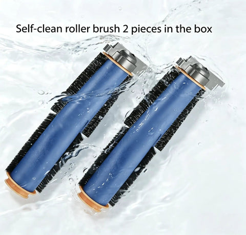Self-clean roller brushes, 2 pieces from Replacement Parts Kit For AI Vacuum Cleaners Including Main Roller Brush, Filters, Foam And Primary Filter, Sweep Side Brushes, Compatible With AV2501S AV2501AE RV2502AE RV2520AOUS RV2610WA RV2610WD Matrix Plus 2 In 1 Mop