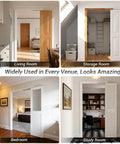 Various rooms showcasing 180 Degree Bifold Barn Door Hardware Kit Hidden For Right Open Folding Closet Doors installation in bright spaces