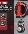Electric Vacuum Suction Cup Lifter With Auto Start Pump and LED Display showing weight load on granite surface