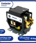 Heavy Duty 2 Pole Contactor APAC-240240 40 Amp 240V Coil Replacement for AC Compressors, HVAC Pumps, UL Listed