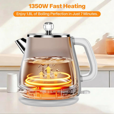 1.8L All Stainless Steel Electric Kettle For Fast Boil, BPA Free Tea Kettle With 1350W, Auto Shutoff And Boil Dry Protection