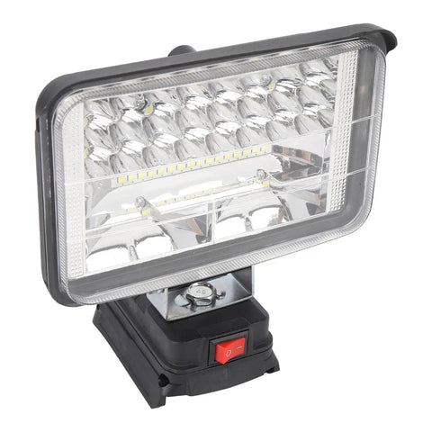 Mingzhe Cordless LED Flood Light 50W with USB Ports featuring a sturdy black casing and adjustable base.