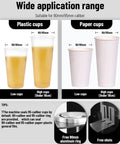 Wide application range displaying plastic and paper cups suitable for 90/95mm with the Hassle Free Commercial Cup Sealer Machine With Smart Heat Preservation Tech.