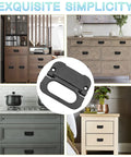 6 Pack 3 Inch Flush Ring Pull Handles Hidden Recessed Metal Black Sliding Cabinet Pulls on various furniture settings.