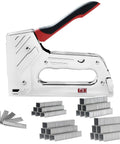 Beefy Workhorse 2 In 1 Manual Stapler And Nail Gun Kit with staples and brad nails for woodworking and carpentry projects.
