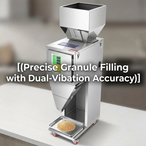 Straight Up Reliable Automatic Granule Filler Machine With Digital Scale Pro Level 304 Stainless Steel Powder Doser on countertop.