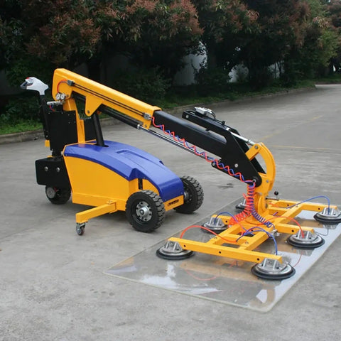 Heavy Duty Electric Glass Vacuum Lifter Built Tough For Easy Stone Panel Hoisting And Facade Installations with suction cups.