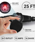 Super Versatile Heavy Duty 25 Ft Extension Cord Featuring 6 Multiple Outlets 16 Gauge 15 Amp 3 Prong Outdoor Indoor Power Cable