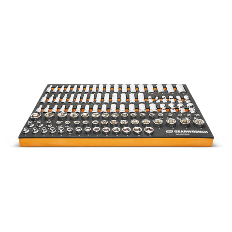 104 Piece Three Eighths Inch Drive Master Metric Socket Set With Foam Storage Tray Includes 6 And 12 Point Sockets In Standard And Deep