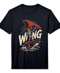 Wing Foiling Tee For Wingsurfers And Wingfoilers Who Live For Water Sports Dope Gift For Avid Wingsurfer And Wing Foiler To Show Off The Ocean Vibe All Day, featuring skeleton graphic on black tee