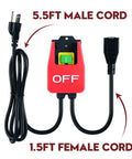 110V Single Phase Kickout Switch With Massive Stop Sign Paddle For Router Tables And Table Saws Quick Emergency Shutoff with 5.5ft and 1.5ft cords.