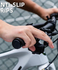 Double Lock On Bike Handlebar Grips Non Slip Comfort For Mountain Bike BMX Scooter Beach Cruiser And Folding Bike All Day Comfort Durable Soft Rubber Grips With Bilateral Locking Rings Feel Great Grip Five Color Options installed