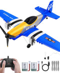 Three Channel Two Point Four GHz RC Plane With Gyro Stabilization P51D Mustang Style Fighter Aircraft, accessories displayed
