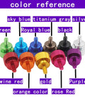 Orange Textured Thumb Screws For DIY PC Case Build Eight Thirty Two Thread Three Eighth Inch Length 10 Pack Aluminum 6063 T6 Anodized Finish Chassis Hand Screws For Manual Adjustments And Computer Case Modding color reference with various colors displayed.
