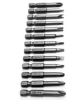 Heavy Duty 13 Piece Special Shape Screwdriver Insert Bit Set With Phillips Slotted Spanner Y Style Triangle And Inner Cross Heads No Fuss Cr V Steel For Quick Swap Ratchets And Weekend Garage Projects showing metal bits with markings.