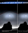 Comparison of Sea Frogs underwater LED light vs other brand showing brighter road illumination, wider angle.