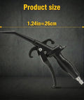 Heavy Duty High Flow Air Blow Gun With Angled Bent Nozzle, 1.24in wide, ergonomic handle for rapid dust removal.