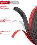 26 Ft EPDM Rubber Weather Stripping Foam Self Adhering RV Door Seal showing EPDM rubber, adhesive backing, and protective film