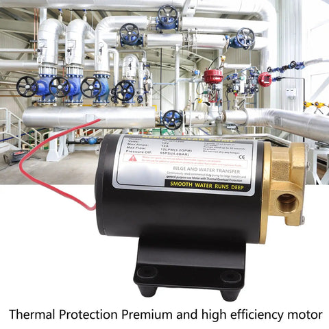 12V Electric Gear Oil Pump With Thermal Protection Motor, High Pressure Brass Transfer Pump For Engine Oil And Transmission Fluids, Built In Overheat Safeguard For Heavy Duty Tasks, Durable And Reliable Design